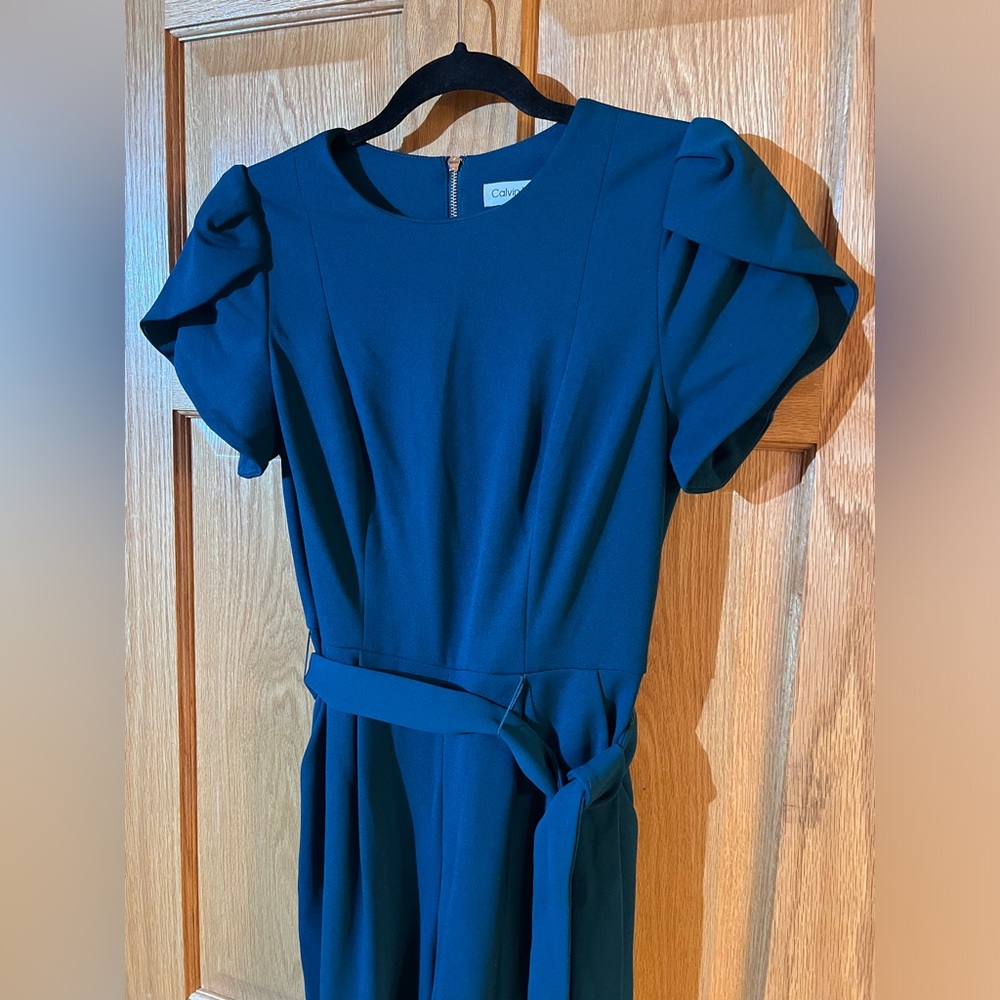 Calvin Klein Dark Teal Jumpsuit with Sleeves Size 4